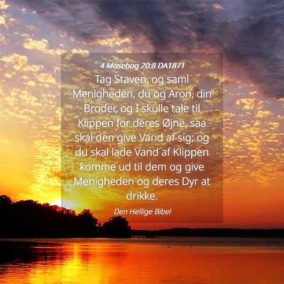 Picture 04 - 4 Mosebog 20:8 DA1871 - Tag Staven, og saml Menigheden, du og Aron, din - Bible Verse Picture