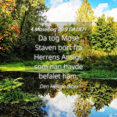 Picture 04 - 4 Mosebog 20:9 DA1871 - Da tog Mose Staven bort fra Herrens Ansigt, som - Bible Verse Picture