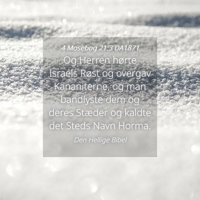 Picture 04 - 4 Mosebog 21:3 DA1871 - Og Herren hørte Israels Røst og overgav - Bible Verse Picture