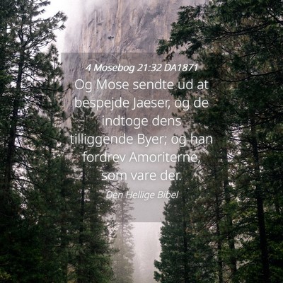 Picture 04 - 4 Mosebog 21:32 DA1871 - Og Mose sendte ud at bespejde Jaeser, og de - Bible Verse Picture