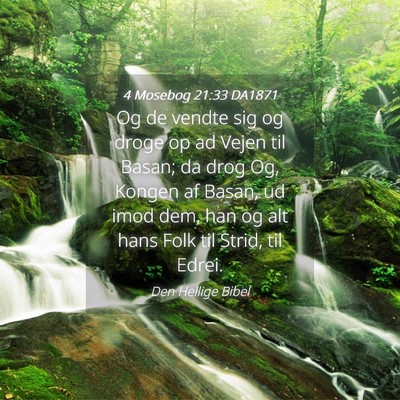 Picture 04 - 4 Mosebog 21:33 DA1871 - Og de vendte sig og droge op ad Vejen til Basan; - Bible Verse Picture