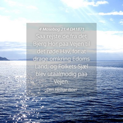 Picture 04 - 4 Mosebog 21:4 DA1871 - Saa rejste de fra det Bjerg Hor paa Vejen til det - Bible Verse Picture