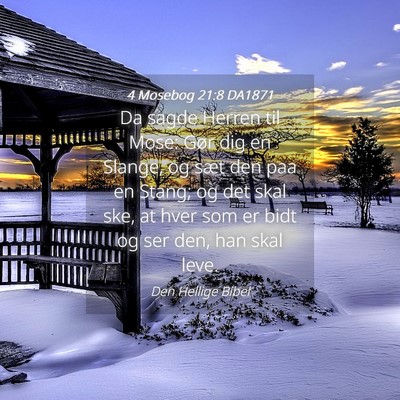 Picture 04 - 4 Mosebog 21:8 DA1871 - Da sagde Herren til Mose: Gør dig en Slange, og - Bible Verse Picture