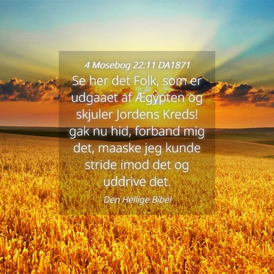 Picture 04 - 4 Mosebog 22:11 DA1871 - Se her det Folk, som er udgaaet af Ægypten og - Bible Verse Picture