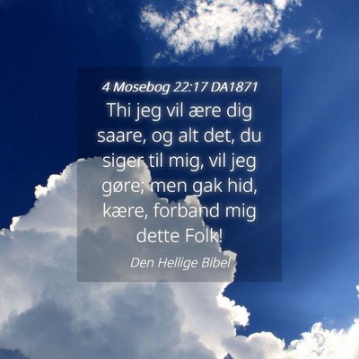 Picture 04 - 4 Mosebog 22:17 DA1871 - Thi jeg vil ære dig saare, og alt det, du siger - Bible Verse Picture