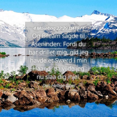 Picture 04 - 4 Mosebog 22:29 DA1871 - Og Bileam sagde til Aseninden: Fordi du har - Bible Verse Picture