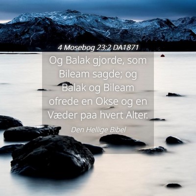 Picture 04 - 4 Mosebog 23:2 DA1871 - Og Balak gjorde, som Bileam sagde; og Balak og - Bible Verse Picture