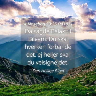 Picture 04 - 4 Mosebog 23:25 DA1871 - Da sagde Balak til Bileam: Du skal hverken - Bible Verse Picture