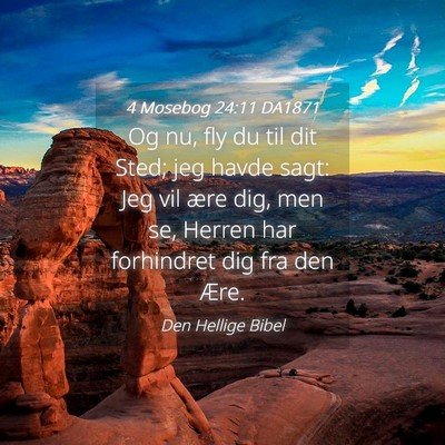 Picture 04 - 4 Mosebog 24:11 DA1871 - Og nu, fly du til dit Sted; jeg havde sagt: Jeg - Bible Verse Picture