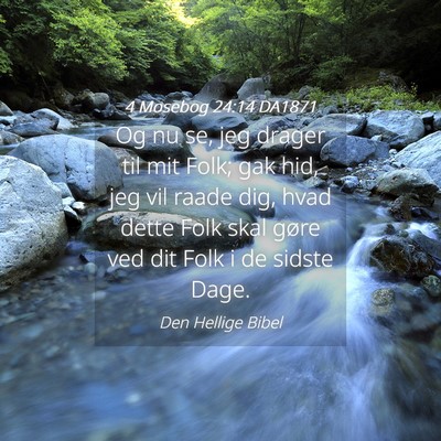 Picture 04 - 4 Mosebog 24:14 DA1871 - Og nu se, jeg drager til mit Folk; gak hid, jeg - Bible Verse Picture