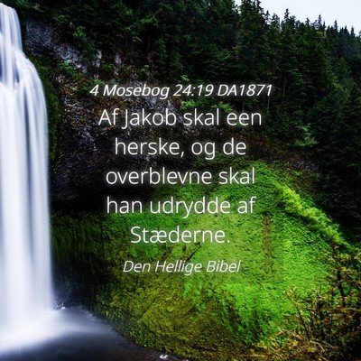 Picture 04 - 4 Mosebog 24:19 DA1871 - Af Jakob skal een herske, og de overblevne skal - Bible Verse Picture