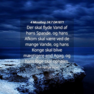 Picture 04 - 4 Mosebog 24:7 DA1871 - Der skal flyde Vand af hans Spande, og hans Afkom - Bible Verse Picture
