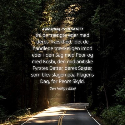 Picture 04 - 4 Mosebog 25:18 DA1871 - thi de trængte eder med deres Træskhed, idet de - Bible Verse Picture