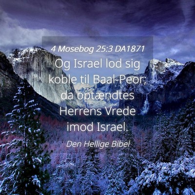 Picture 04 - 4 Mosebog 25:3 DA1871 - Og Israel lod sig koble til Baal-Peor; da - Bible Verse Picture