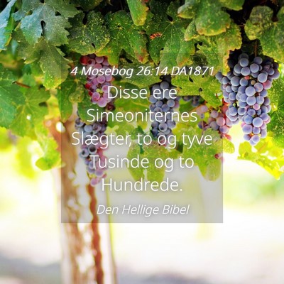 Picture 04 - 4 Mosebog 26:14 DA1871 - Disse ere Simeoniternes Slægter, to og tyve - Bible Verse Picture