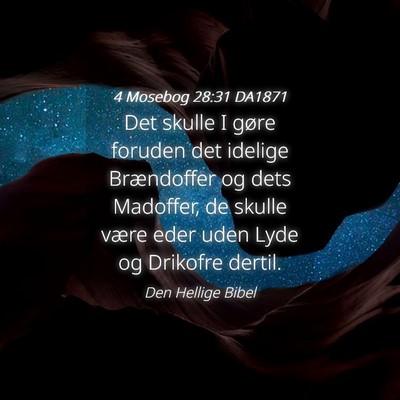 Picture 04 - 4 Mosebog 28:31 DA1871 - Det skulle I gøre foruden det idelige - Bible Verse Picture