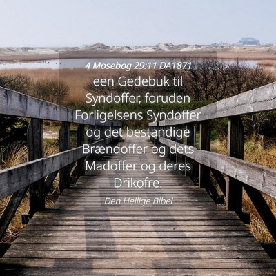 Picture 04 - 4 Mosebog 29:11 DA1871 - een Gedebuk til Syndoffer, foruden Forligelsens - Bible Verse Picture