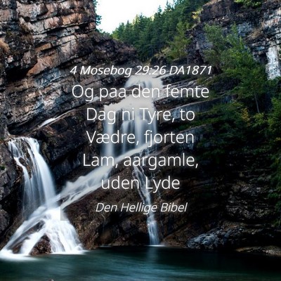 Picture 04 - 4 Mosebog 29:26 DA1871 - Og paa den femte Dag ni Tyre, to Vædre, fjorten - Bible Verse Picture