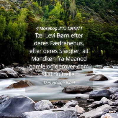 Picture 04 - 4 Mosebog 3:15 DA1871 - Tæl Levi Børn efter deres Fædrenehus, efter - Bible Verse Picture