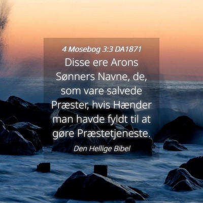 Picture 04 - 4 Mosebog 3:3 DA1871 - Disse ere Arons Sønners Navne, de, som vare - Bible Verse Picture