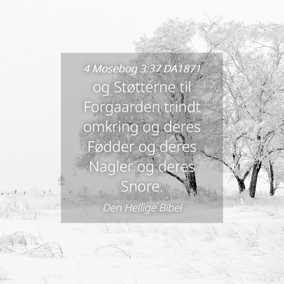 Picture 04 - 4 Mosebog 3:37 DA1871 - og Støtterne til Forgaarden trindt omkring og - Bible Verse Picture
