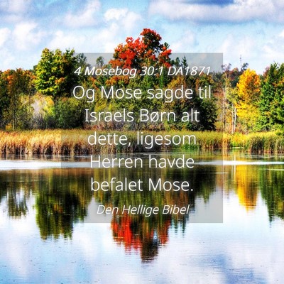 Picture 04 - 4 Mosebog 30:1 DA1871 - Og Mose sagde til Israels Børn alt dette, - Bible Verse Picture