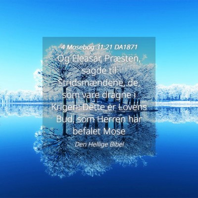 Picture 04 - 4 Mosebog 31:21 DA1871 - Og Eleasar, Præsten, sagde til Stridsmændene, - Bible Verse Picture