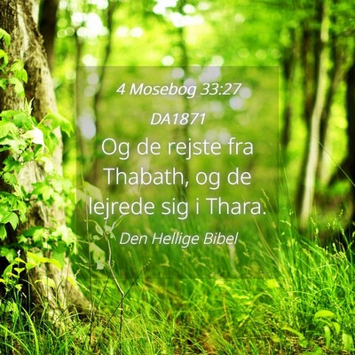 Picture 04 - 4 Mosebog 33:27 DA1871 - Og de rejste fra Thabath, og de lejrede sig i - Bible Verse Picture