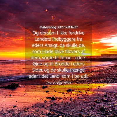 Picture 04 - 4 Mosebog 33:55 DA1871 - Og dersom I ikke fordrive Landets Indbyggere fra - Bible Verse Picture