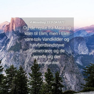 Picture 04 - 4 Mosebog 33:9 DA1871 - Og de rejste fra Mara og kom til Elim; men i Elim - Bible Verse Picture