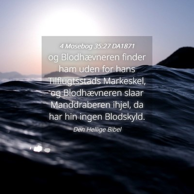 Picture 04 - 4 Mosebog 35:27 DA1871 - og Blodhævneren finder ham uden for hans - Bible Verse Picture