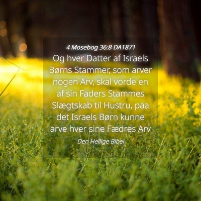 Picture 04 - 4 Mosebog 36:8 DA1871 - Og hver Datter af Israels Børns Stammer, som - Bible Verse Picture