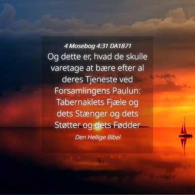 Picture 04 - 4 Mosebog 4:31 DA1871 - Og dette er, hvad de skulle varetage at bære - Bible Verse Picture