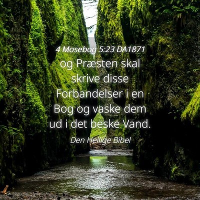 Picture 04 - 4 Mosebog 5:23 DA1871 - og Præsten skal skrive disse Forbandelser i en - Bible Verse Picture