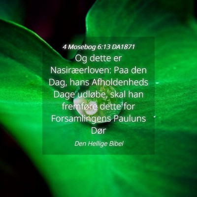 Picture 04 - 4 Mosebog 6:13 DA1871 - Og dette er Nasiræerloven: Paa den Dag, hans - Bible Verse Picture