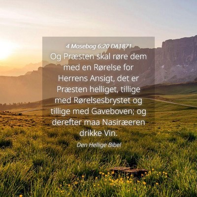 Picture 04 - 4 Mosebog 6:20 DA1871 - Og Præsten skal røre dem med en Rørelse for - Bible Verse Picture