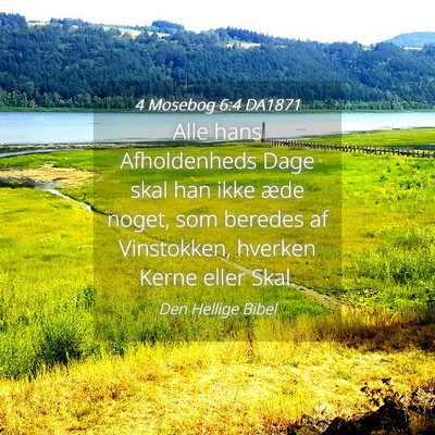 Picture 04 - 4 Mosebog 6:4 DA1871 - Alle hans Afholdenheds Dage skal han ikke æde - Bible Verse Picture