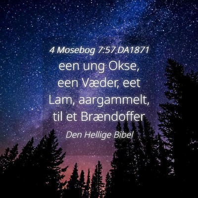Picture 04 - 4 Mosebog 7:57 DA1871 - een ung Okse, een Væder, eet Lam, aargammelt, - Bible Verse Picture