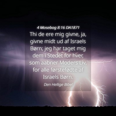 Picture 04 - 4 Mosebog 8:16 DA1871 - Thi de ere mig givne, ja, givne midt ud af - Bible Verse Picture