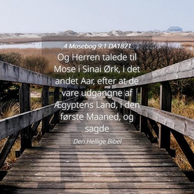 Picture 04 - 4 Mosebog 9:1 DA1871 - Og Herren talede til Mose i Sinai Ørk, i det - Bible Verse Picture