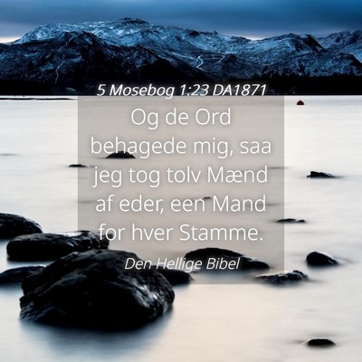 Picture 04 - 5 Mosebog 1:23 DA1871 - Og de Ord behagede mig, saa jeg tog tolv Mænd af - Bible Verse Picture