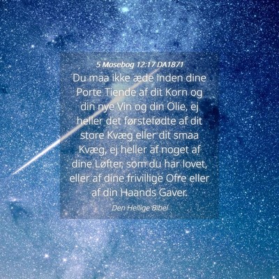 Picture 04 - 5 Mosebog 12:17 DA1871 - Du maa ikke æde inden dine Porte Tiende af dit - Bible Verse Picture