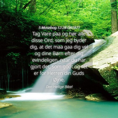Picture 04 - 5 Mosebog 12:28 DA1871 - Tag Vare paa og hør alle disse Ord, som jeg - Bible Verse Picture