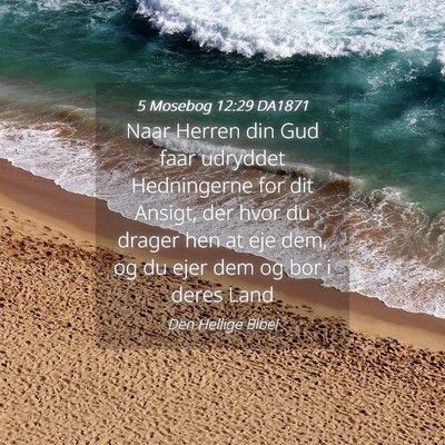 Picture 04 - 5 Mosebog 12:29 DA1871 - Naar Herren din Gud faar udryddet Hedningerne for - Bible Verse Picture