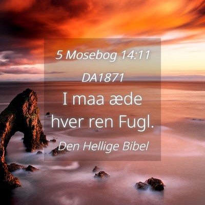 Picture 04 - 5 Mosebog 14:11 DA1871 - I maa æde hver ren - Bible Verse Picture