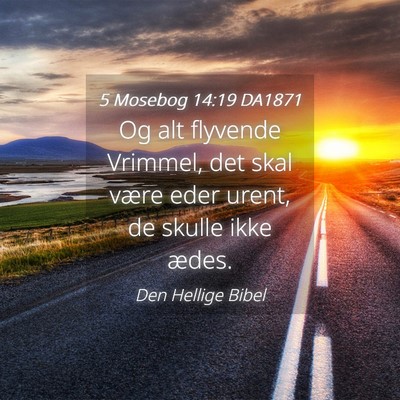 Picture 04 - 5 Mosebog 14:19 DA1871 - Og alt flyvende Vrimmel, det skal være eder - Bible Verse Picture