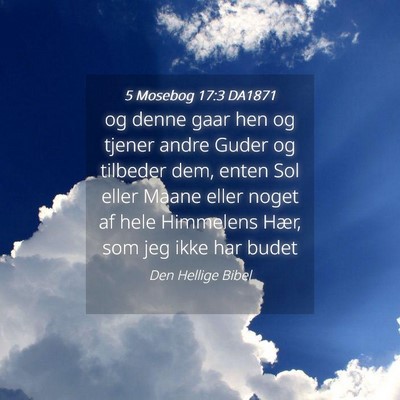 Picture 04 - 5 Mosebog 17:3 DA1871 - og denne gaar hen og tjener andre Guder og - Bible Verse Picture