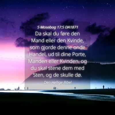 Picture 04 - 5 Mosebog 17:5 DA1871 - Da skal du føre den Mand eller den Kvinde, som - Bible Verse Picture
