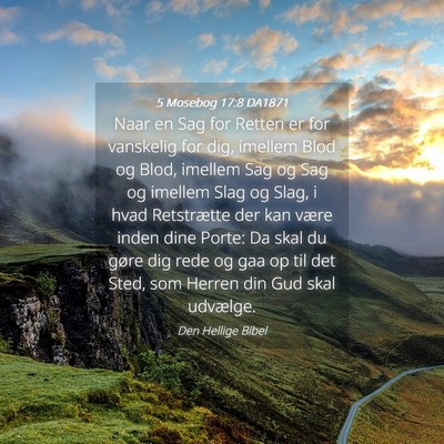 Picture 04 - 5 Mosebog 17:8 DA1871 - Naar en Sag for Retten er for vanskelig for dig, - Bible Verse Picture