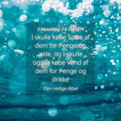 Picture 04 - 5 Mosebog 2:6 DA1871 - I skulle købe Spise af dem for Penge og æde, og - Bible Verse Picture